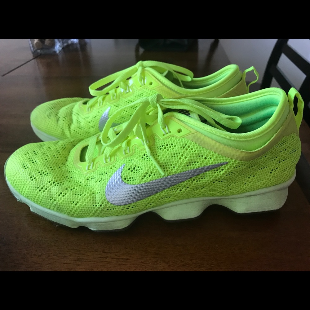 Neon yellow women’s Nike shoe